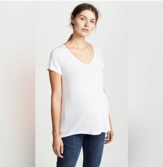Hatch Maternity The Perfect Vee White T Shirt Casual Large - Picture 1 of 10